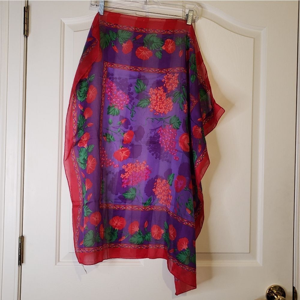 Vintage Berkshire Floral Fruit Scarf